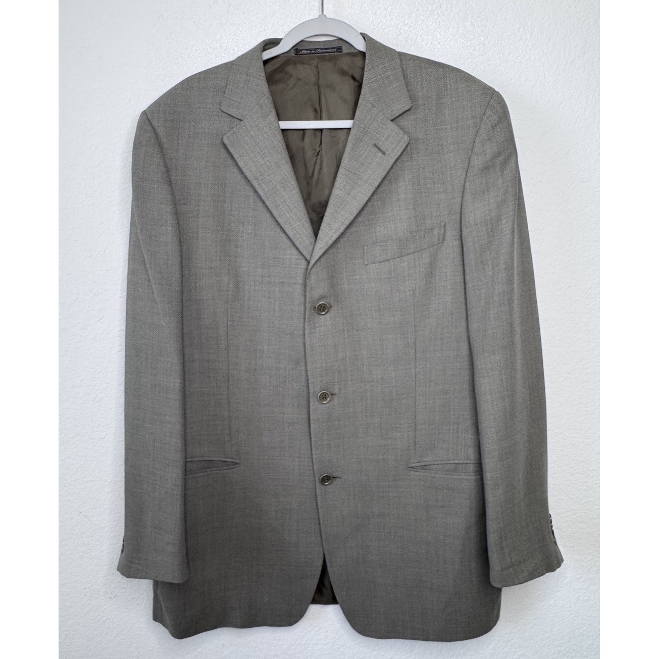 Ermenegildo Zegna 100 Wool Blazer Mens 44r Green Made In Switzerland Luxury